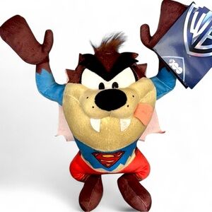 Looney Tunes Taz Superman‎ Plush 10” NWT Warner Bros 100th Anniversary Exclusive